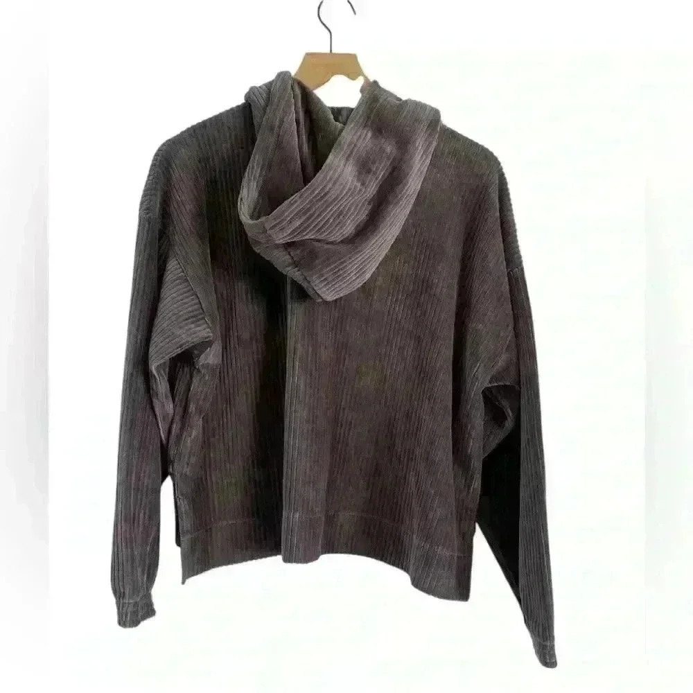 AERIE Groove-On Velour Hoodie Sweater - Picture 4 of 11